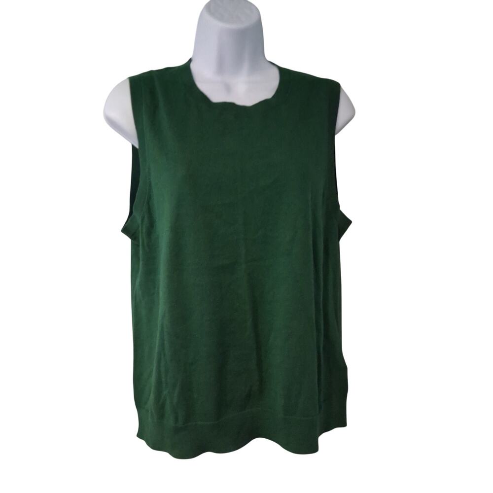 J Crew Factory nwt Classic Shell sweater tank top women L dark green Holiday '25